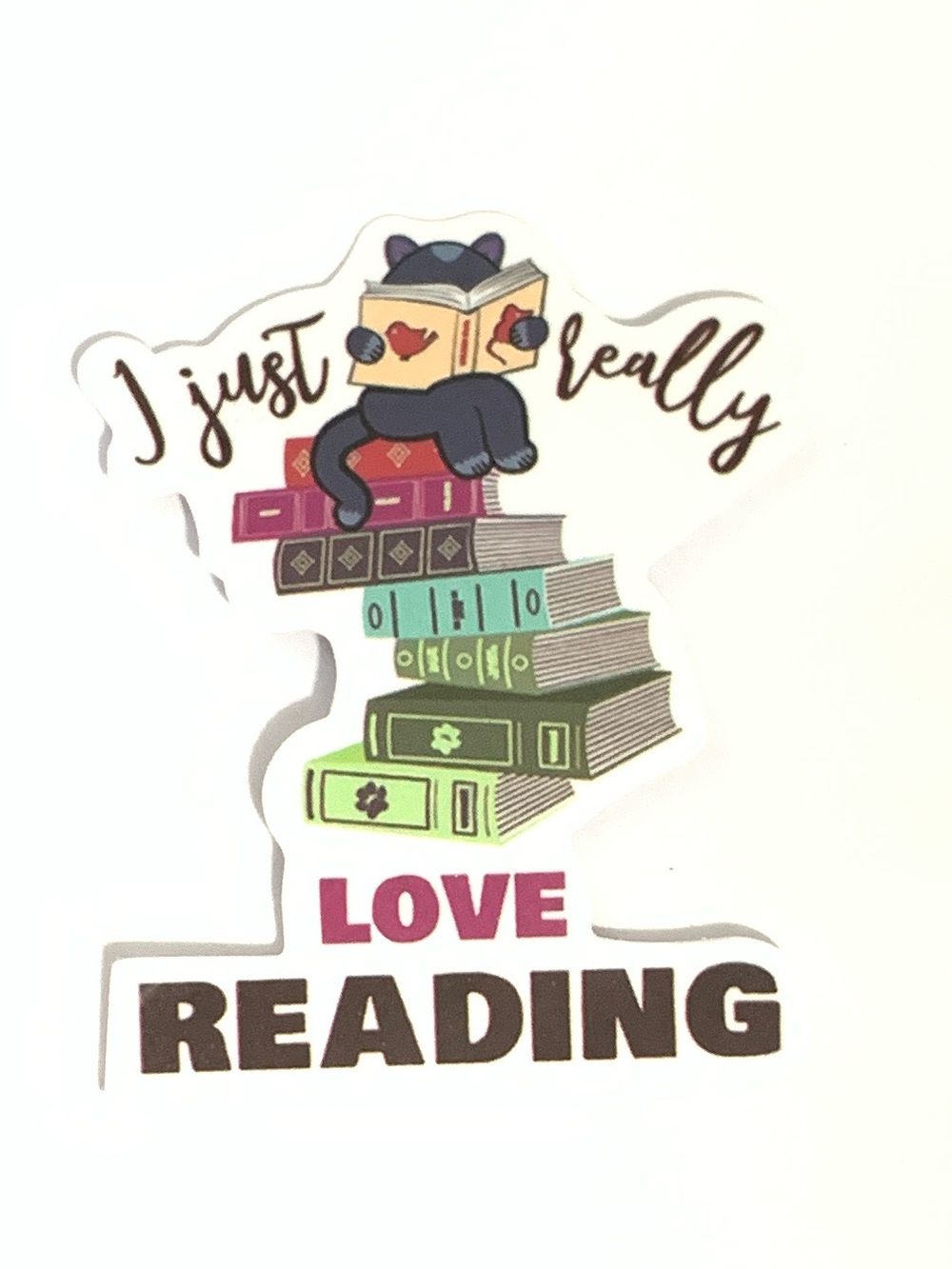 Cat Books Vinyl Sticker